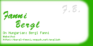 fanni bergl business card